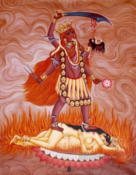 indio Painting - Manifestación de la Diosa Kali como Tara de la India